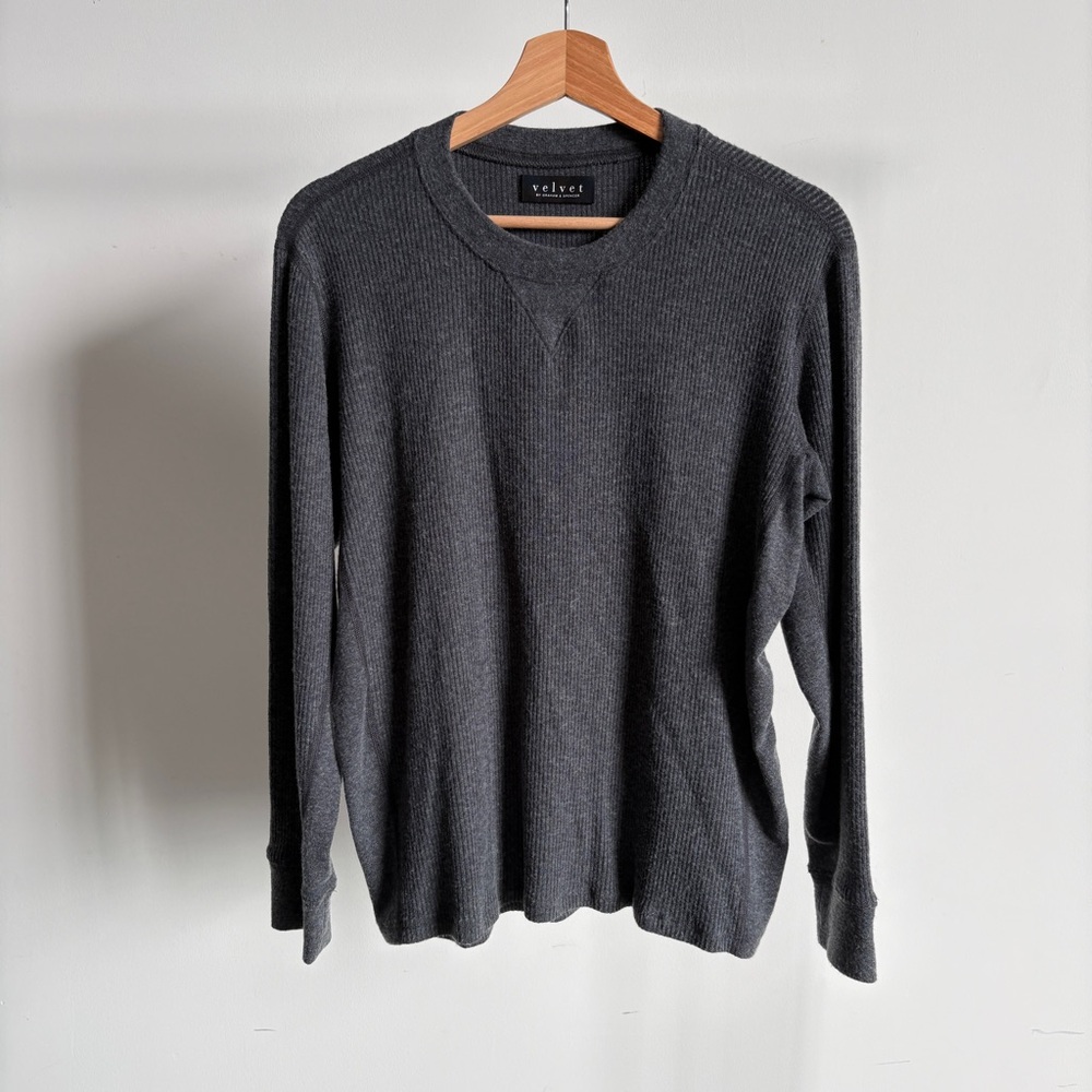NWOT Velvet by Graham & Spencer Men's L/S Ribbed T-Shirt Sz Medium